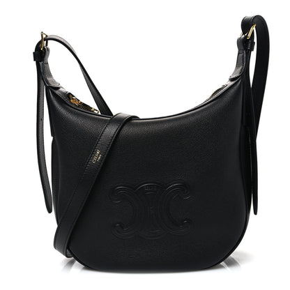 Supple Calfskin Cuir Triomphe Small Heloise Shoulder Bag Black