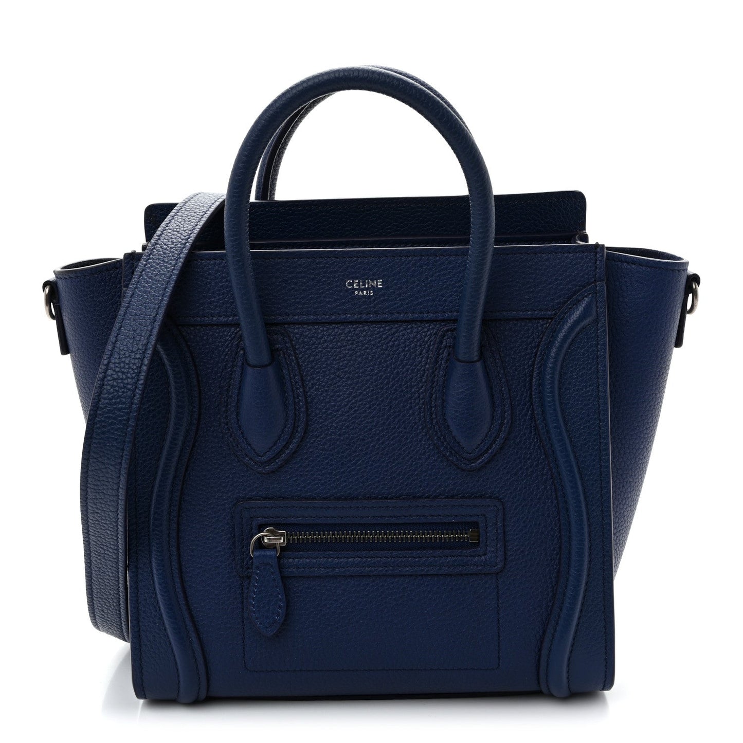 Drummed Calfskin Nano Luggage Indigo