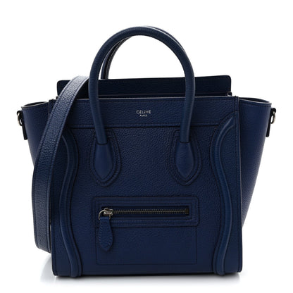 Drummed Calfskin Nano Luggage Indigo