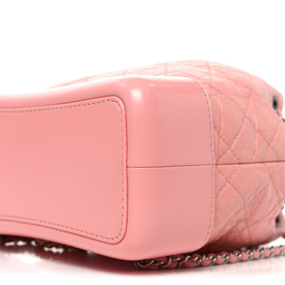 Aged Calfskin Quilted Small Gabrielle Backpack Pink