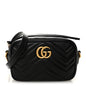 Calfskin Matelasse Mini GG Marmont Chain Shoulder Bag Black