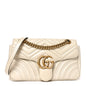 Calfskin Matelasse Small GG Marmont Shoulder Bag White