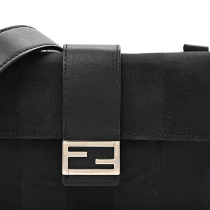 Recycled Nylon Vitello Grace Light Pequin Baguette Belt Pouch Black
