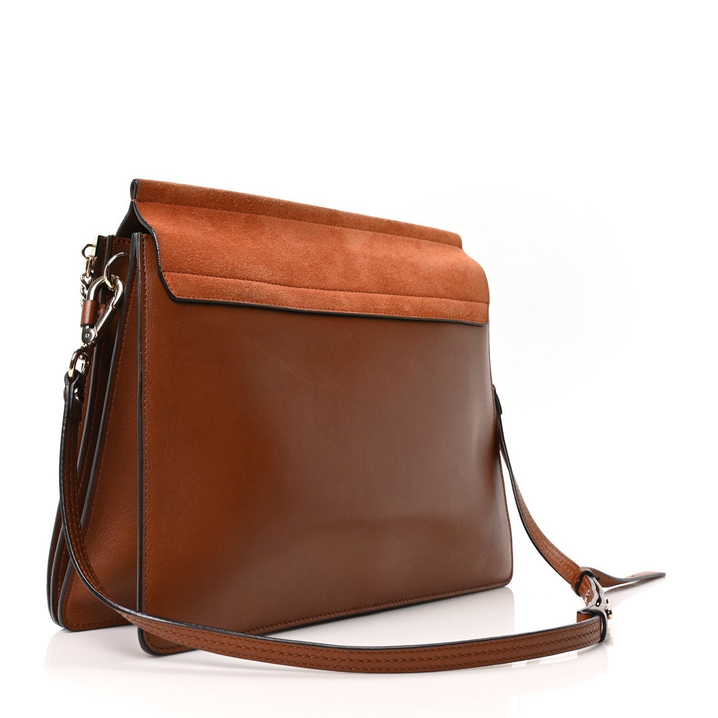 Suede Calfskin Medium Faye Shoulder Bag Tobacco