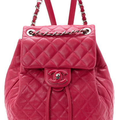 Calfskin Quilted Small Urban Spirit Backpack Dark Pink