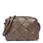 Lambskin Maxi Intrecciato Small Cassette Camera Bag Taupe Grey