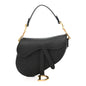 Grained Calfskin Mini Saddle Bag Black