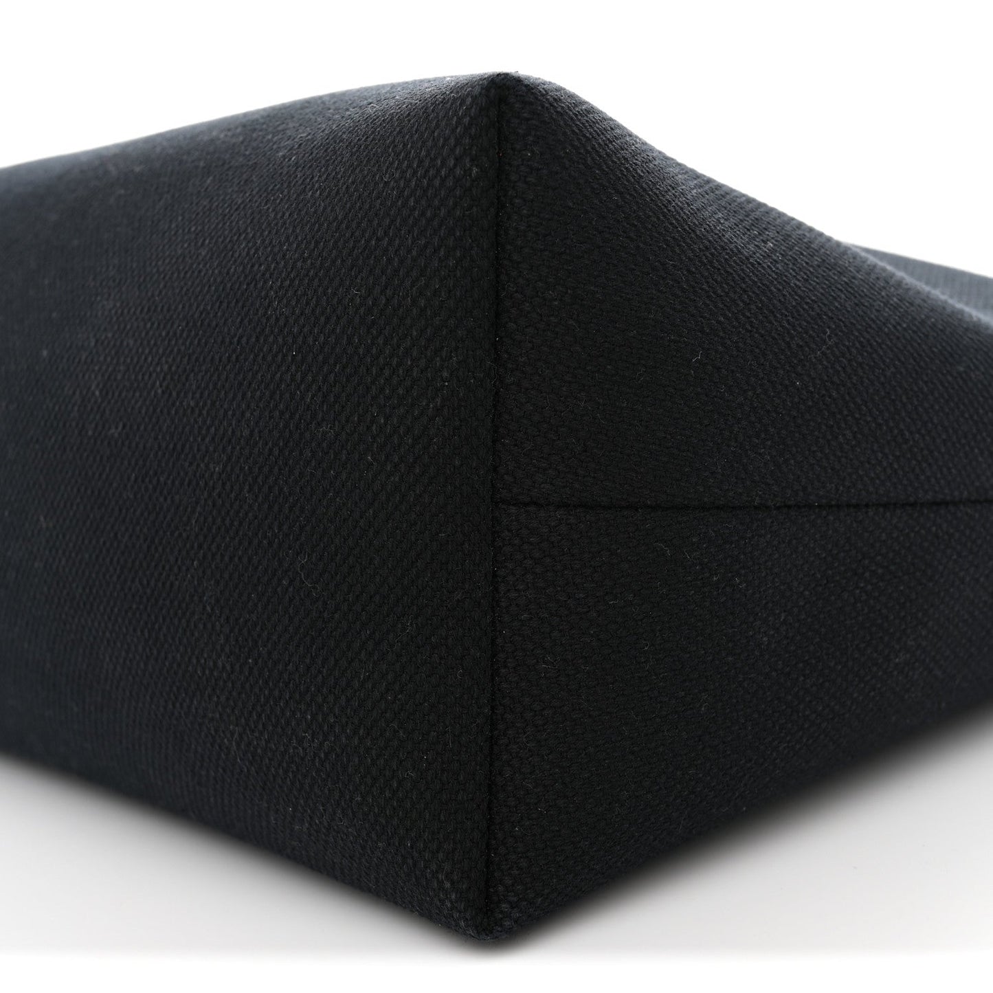 Canvas Calfskin Horizontal Cabas Black