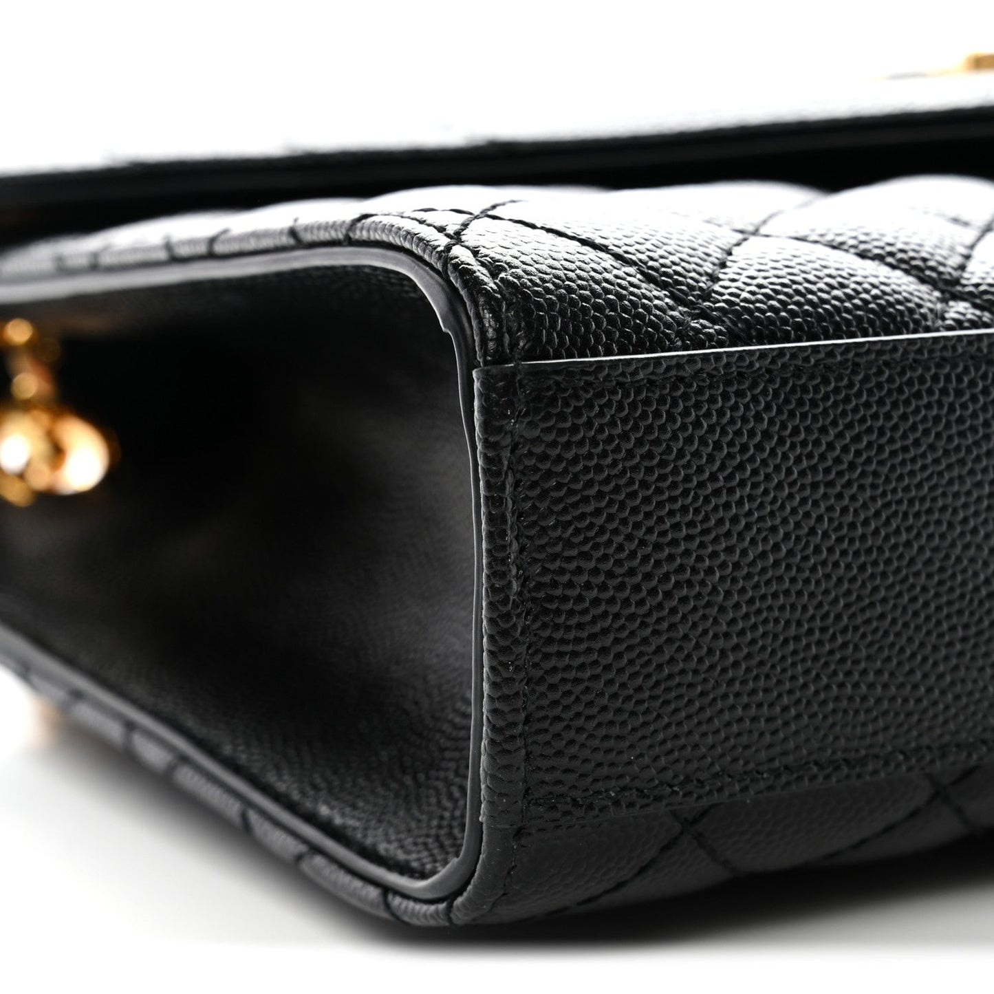 Grain De Poudre Textured Mixed Matelasse Triquilt Medium Monogram Satchel Black
