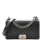 Lambskin Quilted Medium Boy Flap Black
