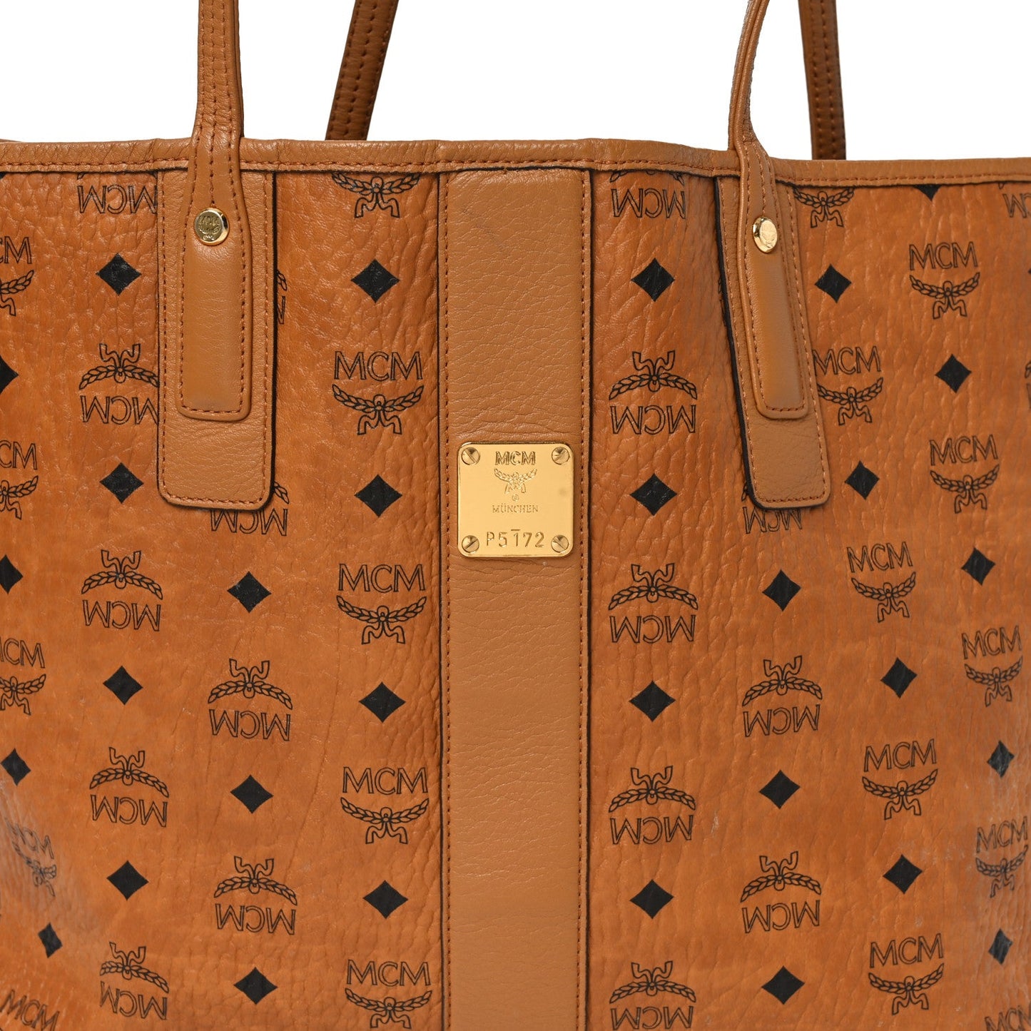 Visetos Medium Liz Reversible Shopper Tote Cognac
