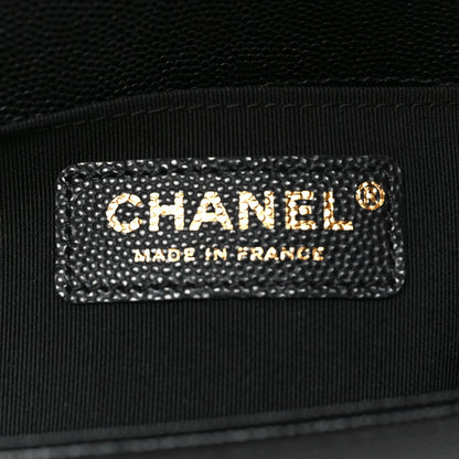 Caviar Quilted Small Boy Flap Black