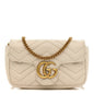Calfskin Matelasse Super Mini GG Marmont Shoulder Bag White