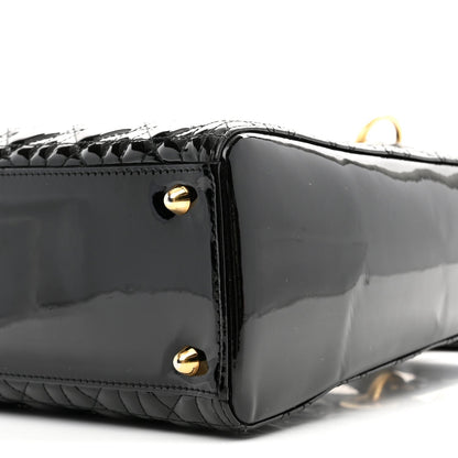 Patent Cannage Large Lady Dior Black