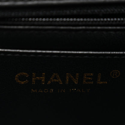 Lambskin Quilted Mini Rectangular Flap Black