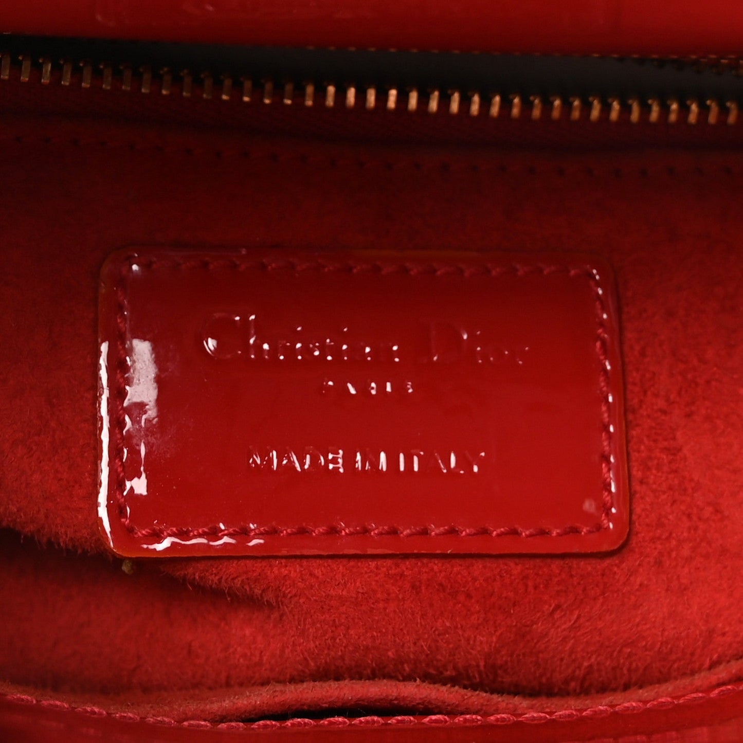 Patent Cannage Small Lady Dior Red