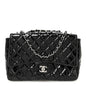 Patent Quilted Jumbo Single Flap Black