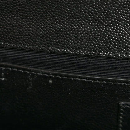 Grain De Poudre Textured Mixed Matelasse Triquilt Medium Monogram Satchel Black