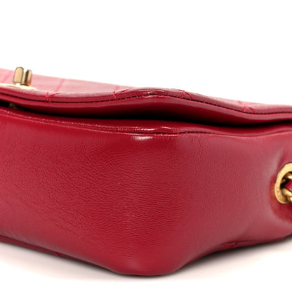 Shiny Lambskin Quilted Small Fashion Therapy Flap Bag Red
