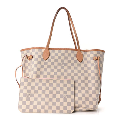 Damier Azur Neo Neverfull MM Rose Ballerine
