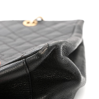 Caviar Quilted Grand Shopping Tote GST Black