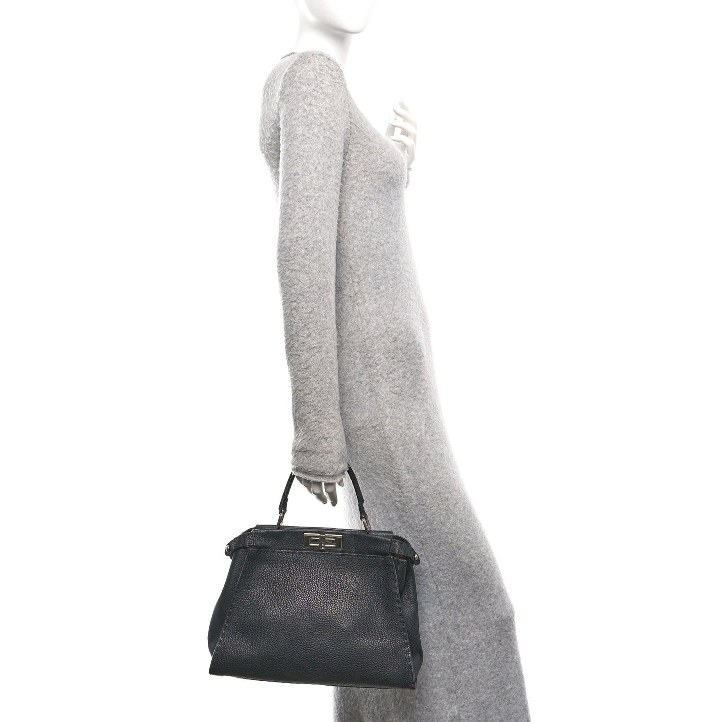 Cuoio Romano Selleria Bi-Color Medium Peekaboo Iconic Satchel Black Mou