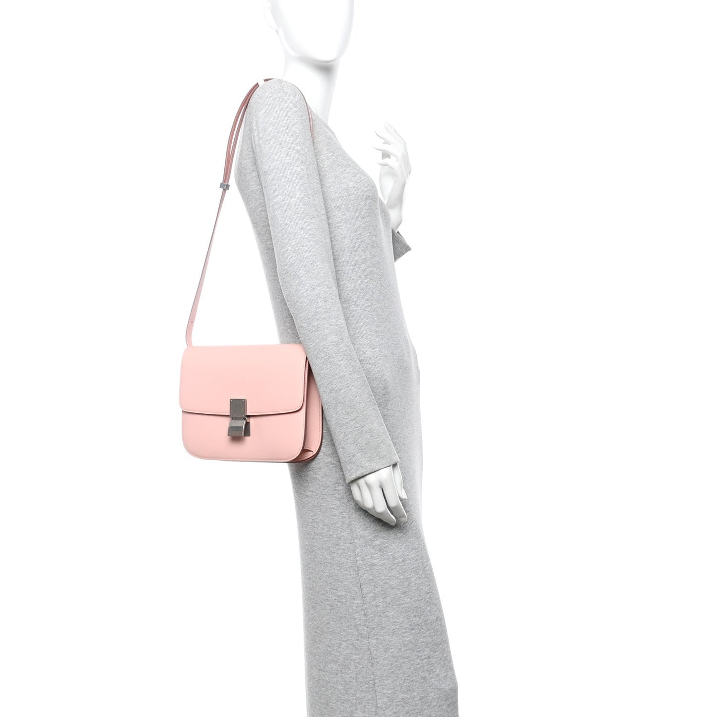Smooth Calfskin Medium Classic Box Flap Bag Pink
