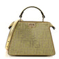 Crystal Vitello Laminato FF Petite Peekaboo I SEE U Satchel Crystal Platinum Light Gold