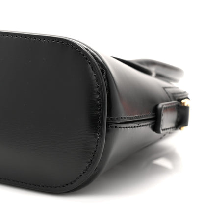 Shiny Calfskin Mini Honorine Bag Black