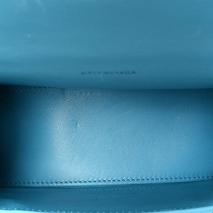 Strass Suede Hourglass Top Handle Bag XS Light Blue