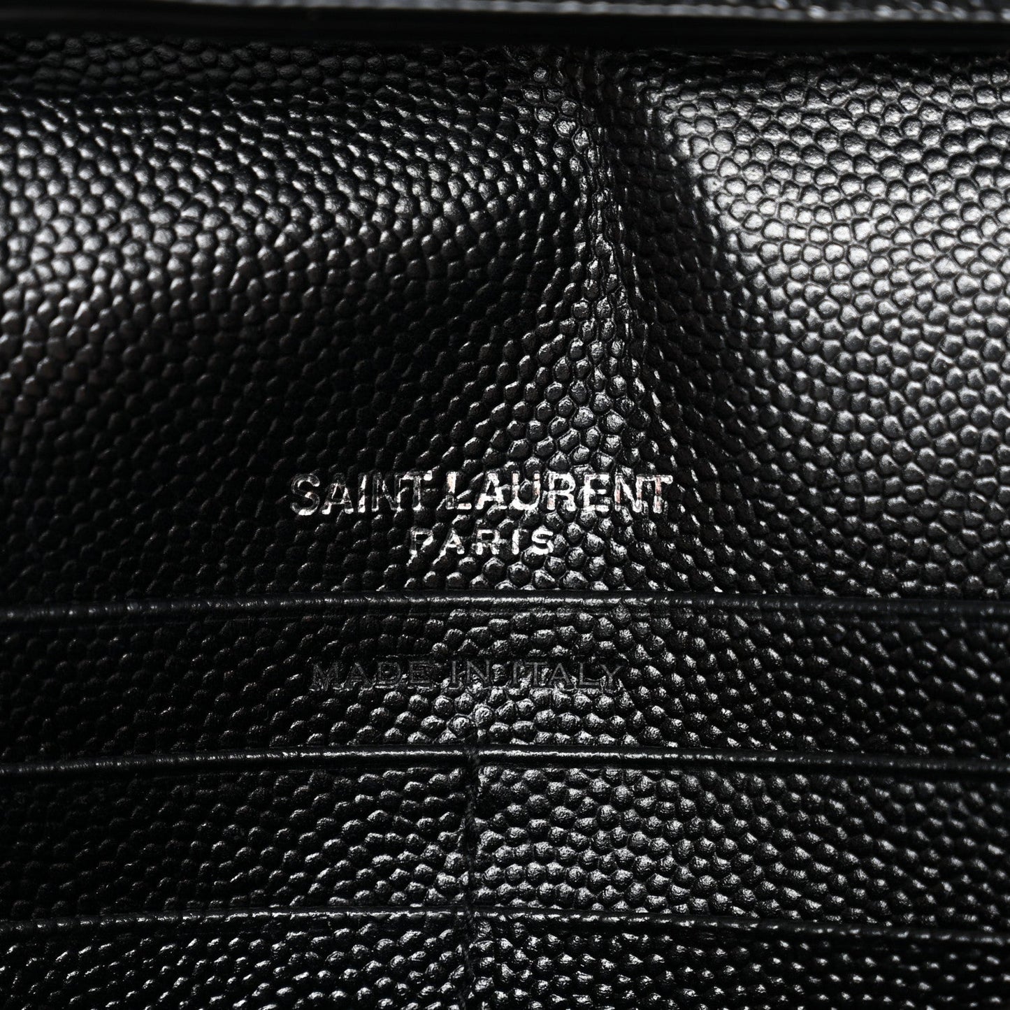 Grain De Poudre Matelasse Chevron Monogram Chain Wallet Black
