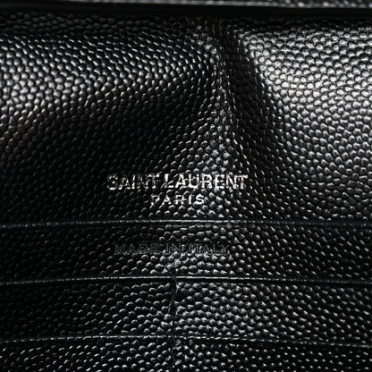 Grain De Poudre Matelasse Chevron Monogram Chain Wallet Black