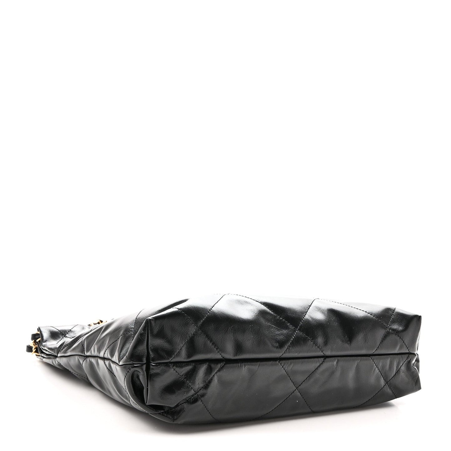 Shiny Calfskin Quilted Small Chanel 22 Black