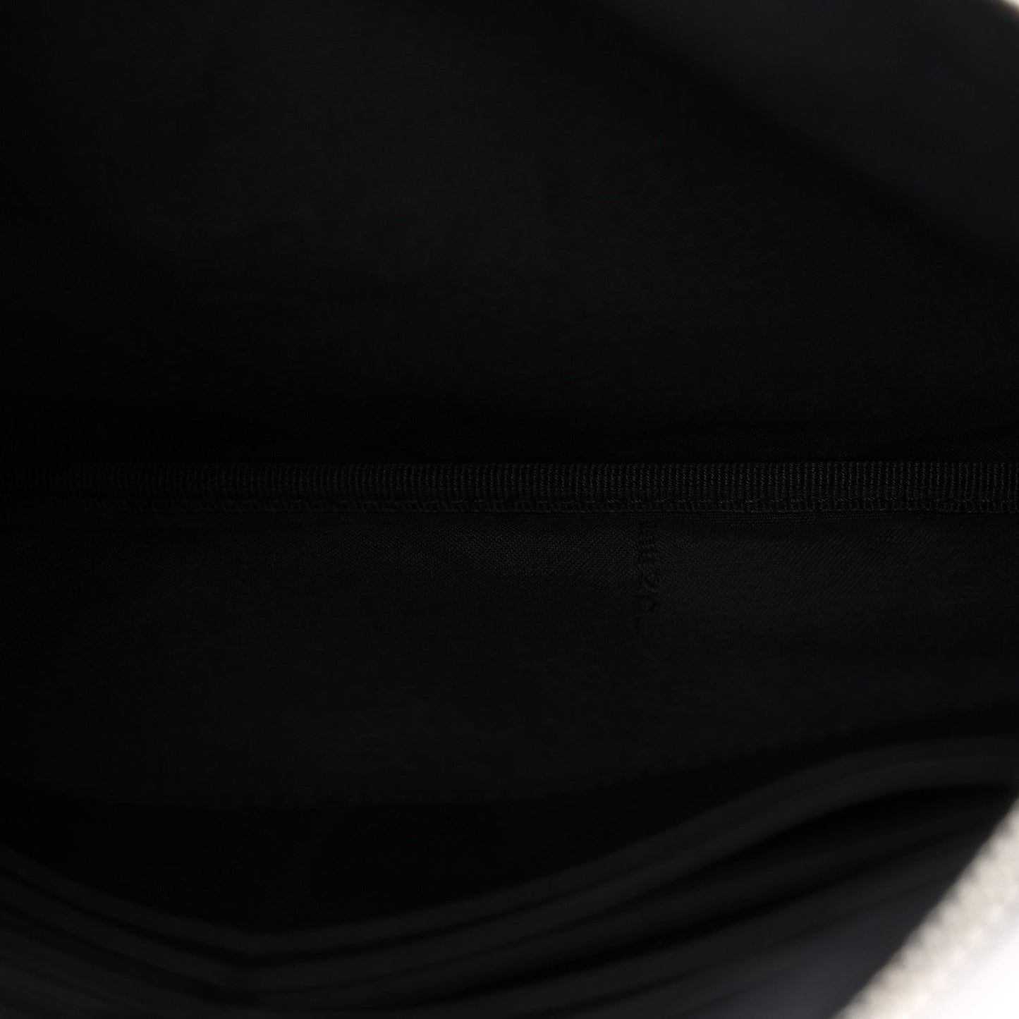 Cotton Canvas Vitello Grace Light Logo Flat Pouch Black
