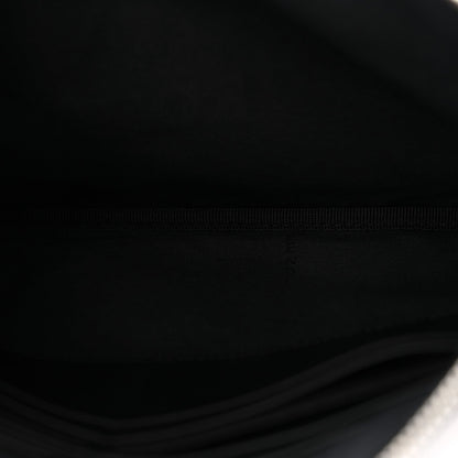 Cotton Canvas Vitello Grace Light Logo Flat Pouch Black