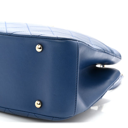 Lambskin Carry Chic Shopping Tote Blue