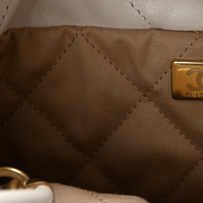 Shiny Calfskin Quilted Mini Chanel 22 White