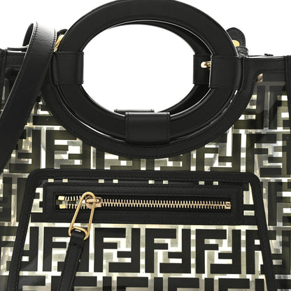 TPU FF Vitello Century Plexiglass Small Runaway Shopper Tote Black