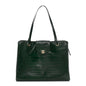 Calfskin Crocodile Embossed Large Shopping Bag Dark Green