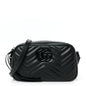 Calfskin Matelasse Monochrome Small GG Marmont Chain Shoulder Bag Black
