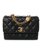 Lambskin Quilted Mini Medallion Multi Chain Flap Black