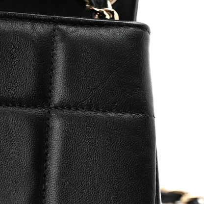 Lambskin Resin Crystal Square Quilted Mini Monacoco Flap Black