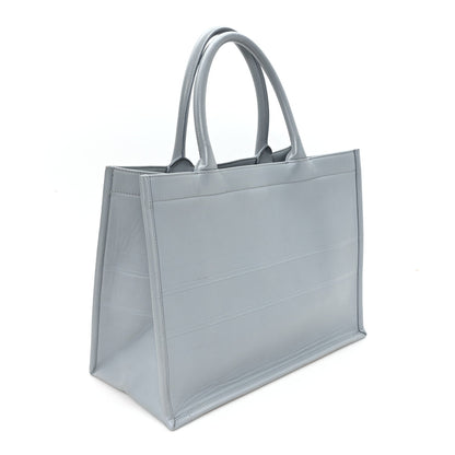 Calfskin Embossed Medium Book Tote Grey