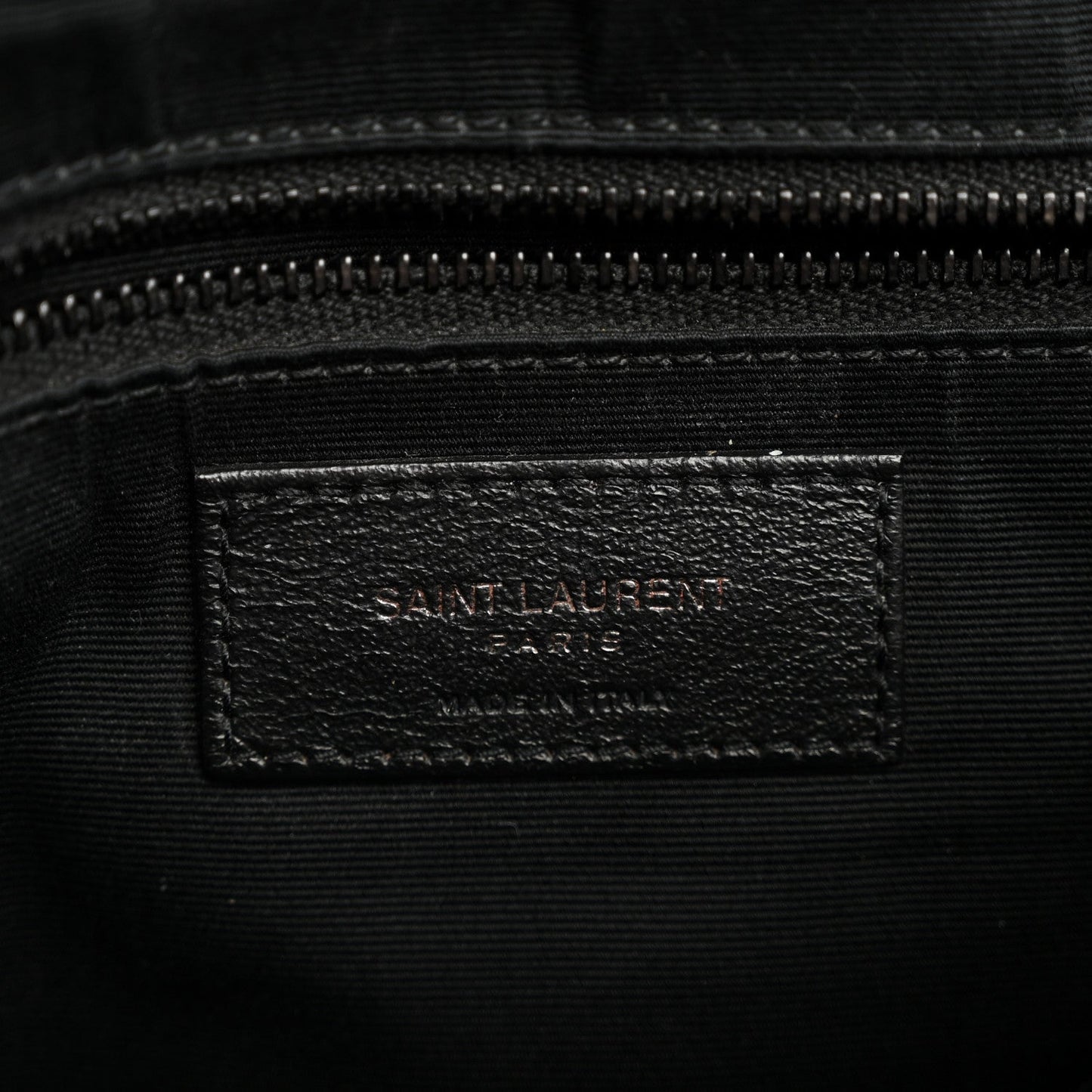 Calfskin Y Quilted Monogram Large Loulou Chain Satchel Black