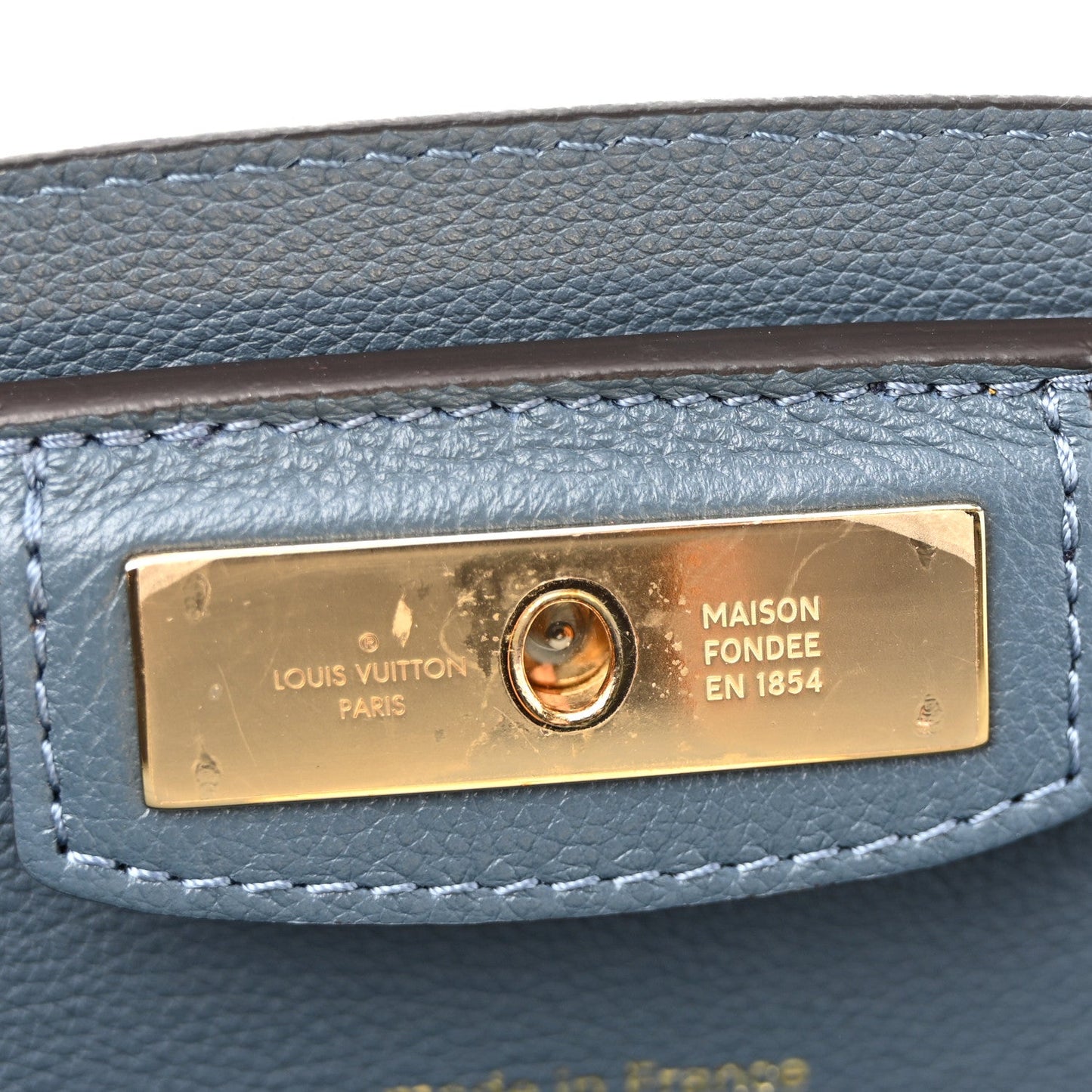 Grained Calfskin Steamer MM Blue