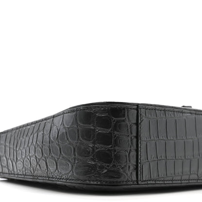 Calfskin Crocodile Embossed Le 5 A 7 Hobo Black