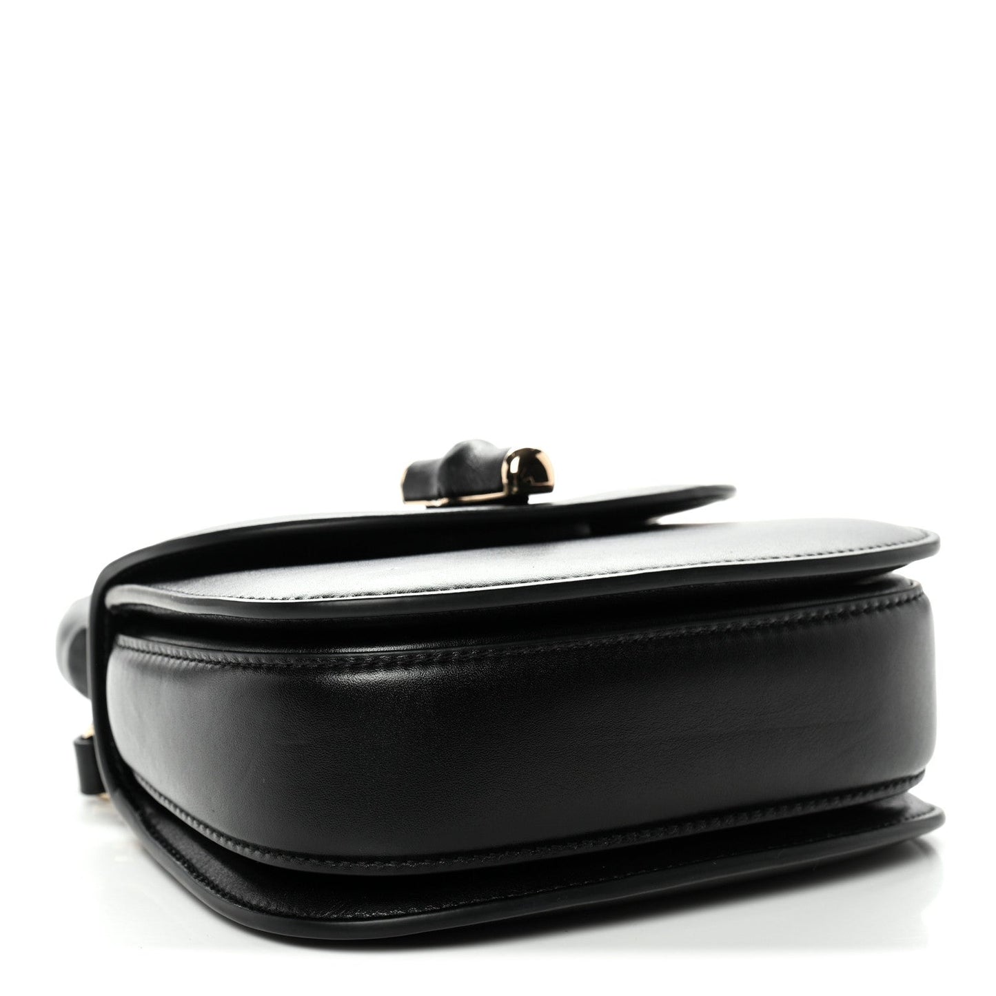 Boarded Dyana Lux Calfskin Web Monochrome Mini Bamboo 1947 Top Handle Bag Black