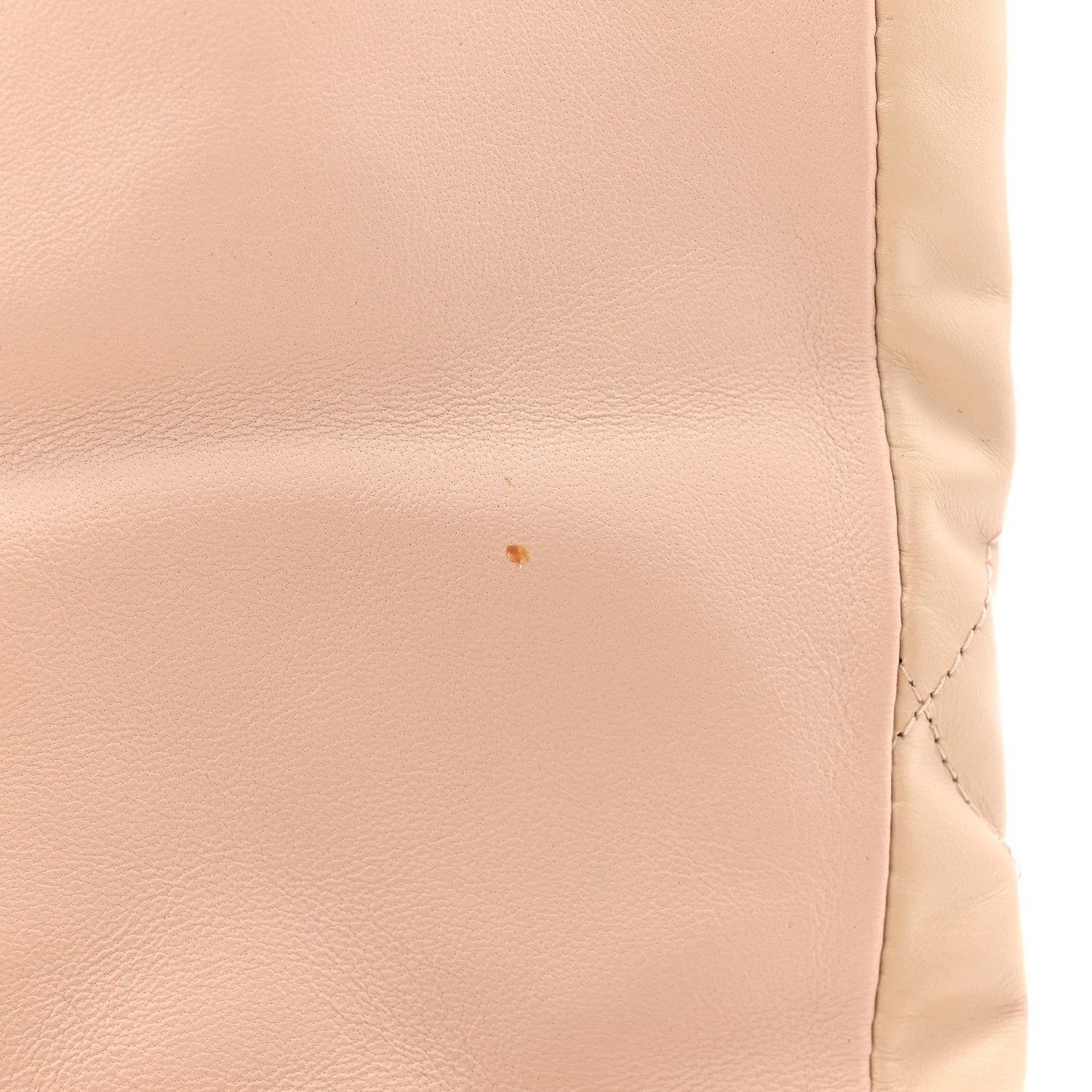 Nappa Calfskin Quilted Touch B Puffy Clutch Light Beige