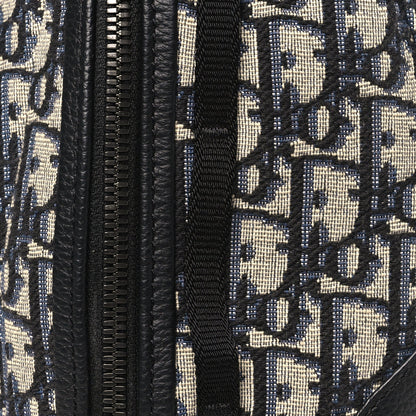 Grained Calfskin Oblique Scarab Sling Bag Blue Black