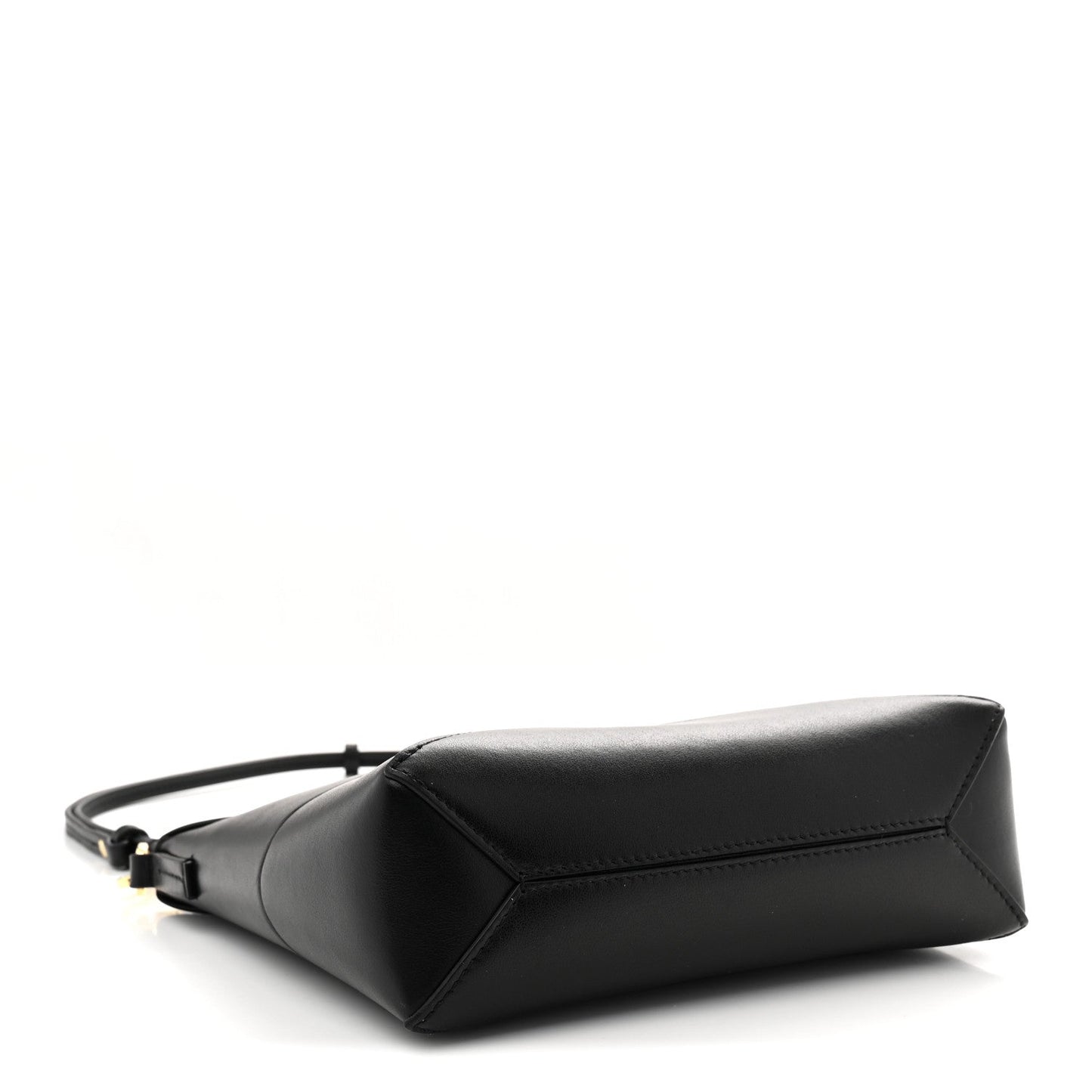 Shiny Calfskin Puzzle Fold Pouch Black
